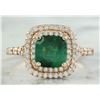 Image 1 : 2.25 CTW Emerald 18K Rose Gold Diamond Ring