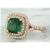 Image 2 : 2.25 CTW Emerald 18K Rose Gold Diamond Ring