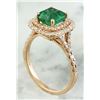 Image 5 : 2.25 CTW Emerald 18K Rose Gold Diamond Ring
