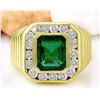 Image 1 : 3.57 CTW Natural Emerald 14K Solid Yellow Gold Diamond Ring