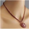Image 4 : 58.96 CTW Natural Ruby And Diamond Necklace In 14K Yellow Gold