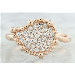 0.40 CTW Diamond 18K Rose Gold Leaf Ring