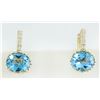 Image 1 : 4.40 CTW Topaz 14K Yellow Gold Diamond earrings