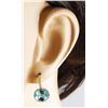 Image 4 : 4.40 CTW Topaz 14K Yellow Gold Diamond earrings
