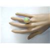Image 4 : 13.48 CTW Natural Opal And Diamond Ring In 14k White Gold