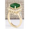 Image 3 : 5.02 CTW Natural Emerald And Diamond Ring In 18K Yellow Gold