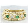 Image 1 : 0.62 CTW Emerald 18K Yellow Gold Diamond Ring