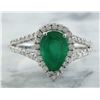 Image 1 : 2.65 CTW Emerald 18K White Gold Diamond Ring