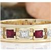 Image 1 : 1.30 CTW Natural Ruby 18K Solid Yellow Gold Diamond Ring