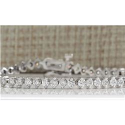 4.20 CTW Natural Dimond Bracelet In 18K Solid White Gold