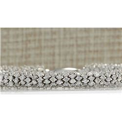 7.00CTW Natural Diamond Bracelet In 18K Solid White Gold