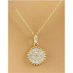 0.22 CTW Diamond 18K Yellow Gold Medallion Pendant Necklace