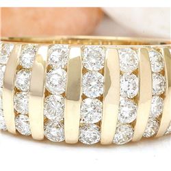 2.50 CTW Natural Diamond 18K Solid Yellow Gold Ring