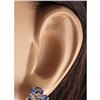 Image 3 : 3.06 CTW Natural Blue Tanzanite And Diamond Earrings In 14K Yellow Gold
