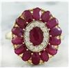 Image 1 : 4.40 CTW Ruby 18K Yellow Gold Diamond Ring