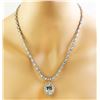 Image 2 : 38.80 CTW Aquamarine 18K White Gold Diamond Necklace