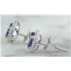 Image 3 : 2.40 CTW Tanzanite 14K White Gold Diamond Earrings