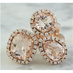5.69 CTW Morganite 14K Rose Gold Diamond Ring