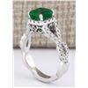 Image 3 : 2.49 CTW Natural Emerald And Diamond Ring In 14k White Gold