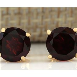 3.00 CTW Natural Garnet Earrings 18K Solid Yellow Gold