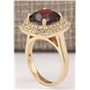 Image 3 : 6.26 CTW Natural Rhodolite Garnet And Diamond Ring In 18K Yellow Gold