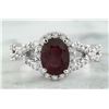 Image 1 : 2.23 CTW Ruby 18K White Gold Diamond Ring
