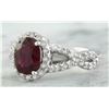 Image 2 : 2.23 CTW Ruby 18K White Gold Diamond Ring