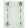 Image 1 : 10.50 CTW Aquamarine 18K White Gold Diamond Earrings