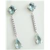 Image 2 : 10.50 CTW Aquamarine 18K White Gold Diamond Earrings