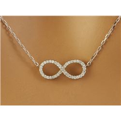 0.30 CTW Diamond 18K White Gold Infinty Necklace