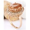 Image 4 : 10.90 CTW Natural Morganite 18K Solid Rose Gold Diamond Ring