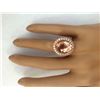 Image 5 : 10.90 CTW Natural Morganite 18K Solid Rose Gold Diamond Ring