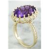 Image 3 : 8.00 CTW Amethyst 14K Yellow Gold Diamond Ring