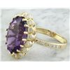 Image 6 : 8.00 CTW Amethyst 14K Yellow Gold Diamond Ring