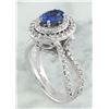 Image 4 : 2.66 CTW Sapphire 18K White Gold Diamond Ring