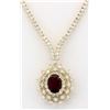 Image 1 : 12.97 CTW Natural Tourmaline And Diamond Necklace In 14k Yellow Gold