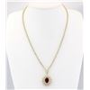 Image 3 : 12.97 CTW Natural Tourmaline And Diamond Necklace In 14k Yellow Gold