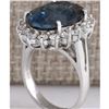 Image 3 : 10.11CTW Natural London Blue Topaz And Diamond Ring In14K Solid White Gold