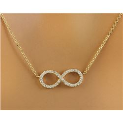 0.30 CTW Diamond 18K Yellow Gold Infinity Necklace