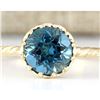 Image 1 : 1.50 CTW Natural London Blue Topaz And Diamond Ring In 14k Yellow Gold