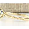 Image 2 : 1.50 CTW Natural London Blue Topaz And Diamond Ring In 14k Yellow Gold