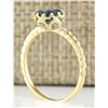 Image 3 : 1.50 CTW Natural London Blue Topaz And Diamond Ring In 14k Yellow Gold