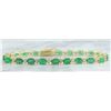 Image 1 : 11.20 CTW Emerald 14K Yellow Gold Diamond Bracelet