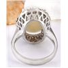 Image 3 : 7.50 CTW Natural Opal 18K Solid White Gold Diamond Ring
