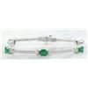 Image 1 : 4.53 CTW Emerald 18K White Gold Diamond Bracelet