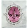 Image 1 : 7.85 CTW Tourmaline 18K White Gold Diamond Ring