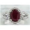 Image 1 : 2.30 CTW Ruby 18K White Gold Diamond Ring