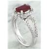 Image 3 : 2.30 CTW Ruby 18K White Gold Diamond Ring