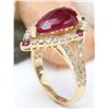 Image 4 : 4.52 CTW Natural Ruby 18K Solid Yellow Gold Diamond Ring