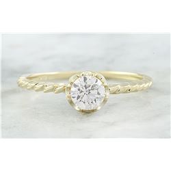 0.50 CTW Diamond 18K Yellow Gold Solitaire Engagement Ring